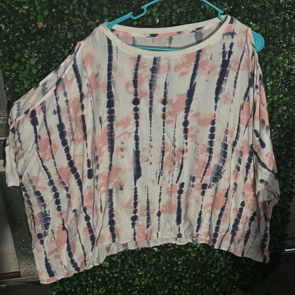 (NWOT) Tie-Dye Women's Top - Pink and Blue
